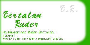 bertalan ruder business card